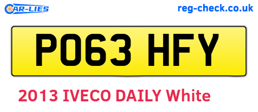 PO63HFY are the vehicle registration plates.