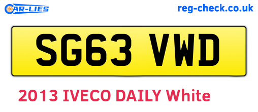 SG63VWD are the vehicle registration plates.
