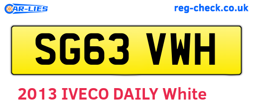 SG63VWH are the vehicle registration plates.