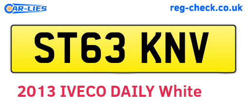 ST63KNV are the vehicle registration plates.