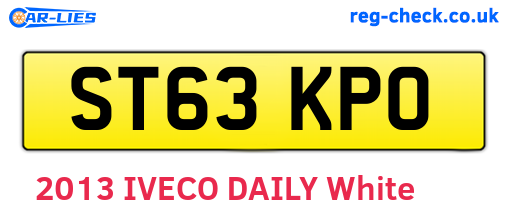 ST63KPO are the vehicle registration plates.