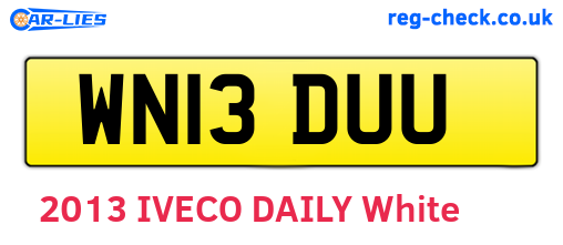 WN13DUU are the vehicle registration plates.