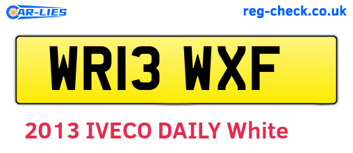 WR13WXF are the vehicle registration plates.