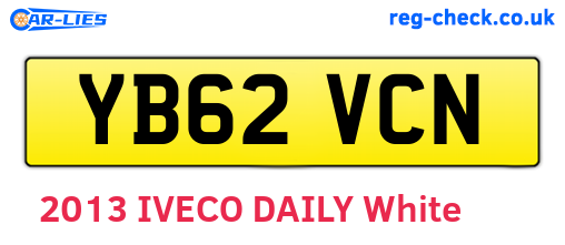 YB62VCN are the vehicle registration plates.