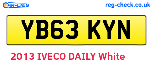 YB63KYN are the vehicle registration plates.