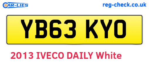 YB63KYO are the vehicle registration plates.