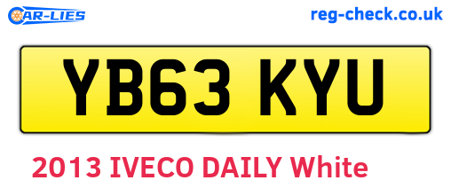 YB63KYU are the vehicle registration plates.