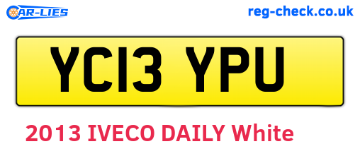 YC13YPU are the vehicle registration plates.