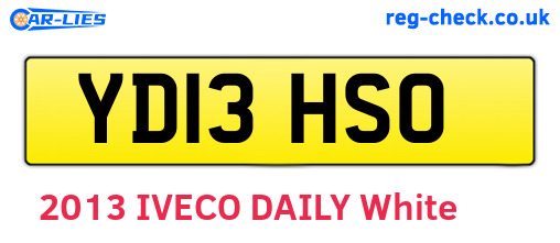 YD13HSO are the vehicle registration plates.