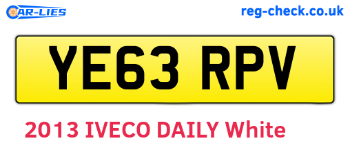 YE63RPV are the vehicle registration plates.