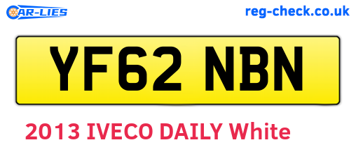 YF62NBN are the vehicle registration plates.