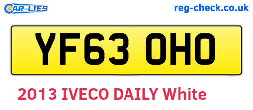 YF63OHO are the vehicle registration plates.