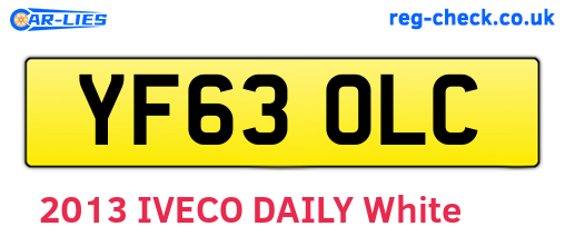 YF63OLC are the vehicle registration plates.