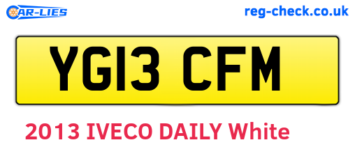 YG13CFM are the vehicle registration plates.