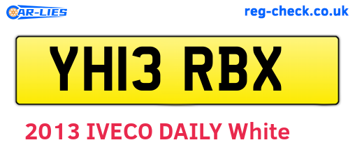 YH13RBX are the vehicle registration plates.