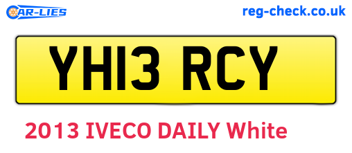YH13RCY are the vehicle registration plates.