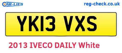 YK13VXS are the vehicle registration plates.