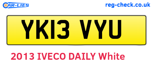 YK13VYU are the vehicle registration plates.