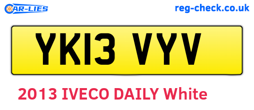 YK13VYV are the vehicle registration plates.