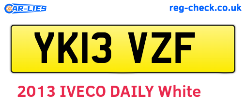 YK13VZF are the vehicle registration plates.