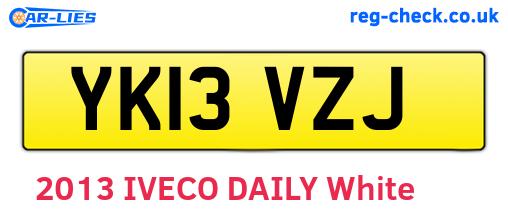 YK13VZJ are the vehicle registration plates.