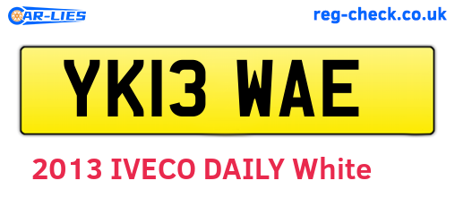 YK13WAE are the vehicle registration plates.