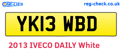 YK13WBD are the vehicle registration plates.
