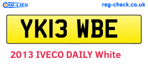 YK13WBE are the vehicle registration plates.
