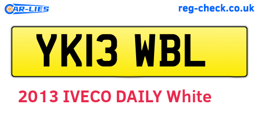 YK13WBL are the vehicle registration plates.