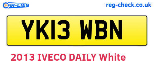 YK13WBN are the vehicle registration plates.