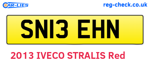 SN13EHN are the vehicle registration plates.