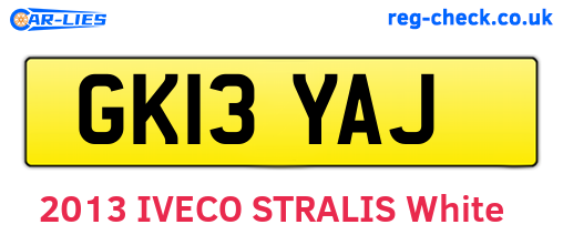 GK13YAJ are the vehicle registration plates.