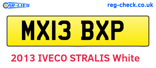 MX13BXP are the vehicle registration plates.