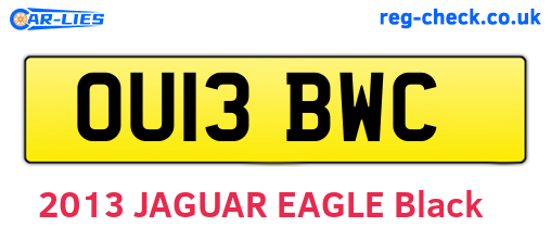 OU13BWC are the vehicle registration plates.
