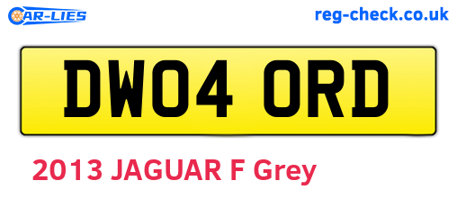 DW04ORD are the vehicle registration plates.