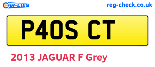 P40SCT are the vehicle registration plates.
