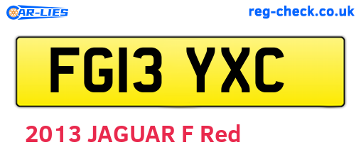 FG13YXC are the vehicle registration plates.