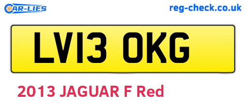LV13OKG are the vehicle registration plates.