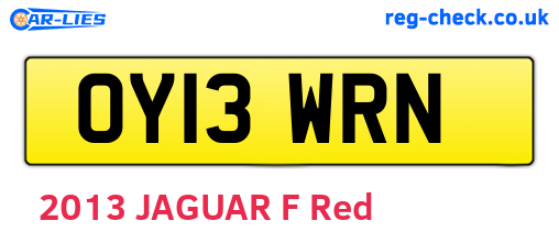 OY13WRN are the vehicle registration plates.