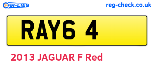 RAY64 are the vehicle registration plates.