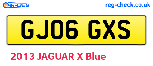 GJ06GXS are the vehicle registration plates.