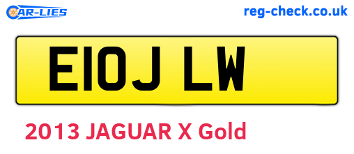 E10JLW are the vehicle registration plates.