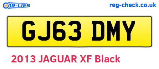 GJ63DMY are the vehicle registration plates.