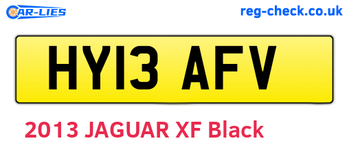 HY13AFV are the vehicle registration plates.