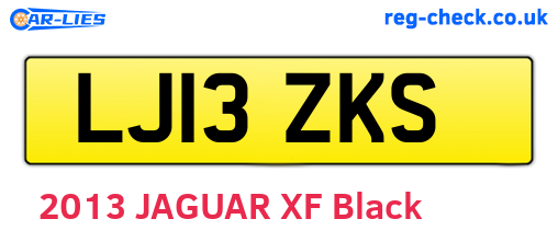 LJ13ZKS are the vehicle registration plates.