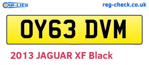 OY63DVM are the vehicle registration plates.