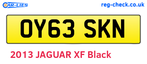 OY63SKN are the vehicle registration plates.
