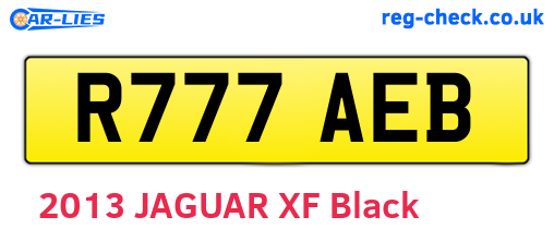 R777AEB are the vehicle registration plates.