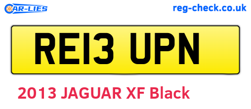 RE13UPN are the vehicle registration plates.