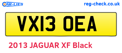 VX13OEA are the vehicle registration plates.